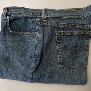 Levi's 505 Classic Denim Jean's Straight Leg Size 12 medium Stretch Gold Stitch